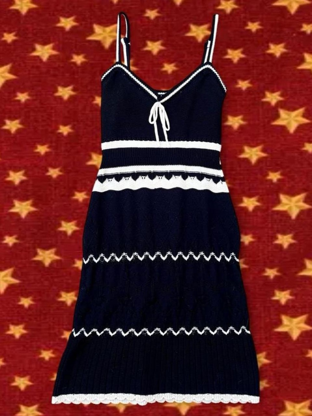 Black & White Crochet Knit Dress